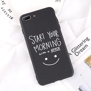 Planet Gates AC2756 Black / For iPhone X USLION Phone Case For iPhone 7 Plus Funny Letter Cases For iPhone XR XS Max X 8 7 6 6S Plus Cartoon Smile Emoji Soft TPU Cover