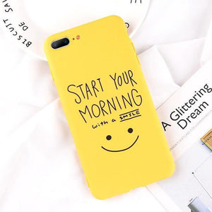 Planet Gates AC2756 Yellow / For iPhone X USLION Phone Case For iPhone 7 Plus Funny Letter Cases For iPhone XR XS Max X 8 7 6 6S Plus Cartoon Smile Emoji Soft TPU Cover