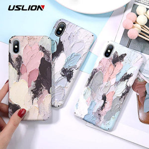 Planet Gates AC2833 / For iPhone X USLION Luminous Phone Case For iPhone 7 XR XS Max 3D Dye Graffiti Cases For iPhone 6 6s 7 8 Plus X Hard Cover PC Fundas Coque