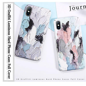 Planet Gates AC2833 / For iPhone X USLION Luminous Phone Case For iPhone 7 XR XS Max 3D Dye Graffiti Cases For iPhone 6 6s 7 8 Plus X Hard Cover PC Fundas Coque