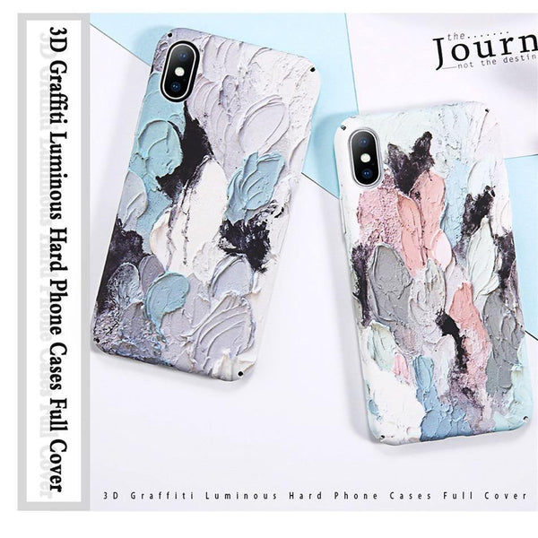 Planet Gates AC2833 / For iPhone X USLION Luminous Phone Case For iPhone 7 XR XS Max 3D Dye Graffiti Cases For iPhone 6 6s 7 8 Plus X Hard Cover PC Fundas Coque
