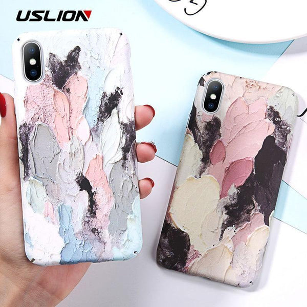 Planet Gates AC2833 / For iPhone X USLION Luminous Phone Case For iPhone 7 XR XS Max 3D Dye Graffiti Cases For iPhone 6 6s 7 8 Plus X Hard Cover PC Fundas Coque