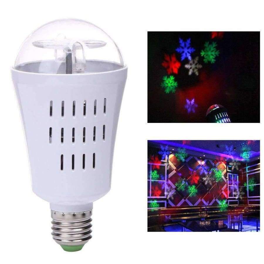 Planet Gates AC85-265V 4W E27 Stage Light White/RGB Professional Rotating Snowflake Projector Led Party DJ KTV Bar Christmas Lights