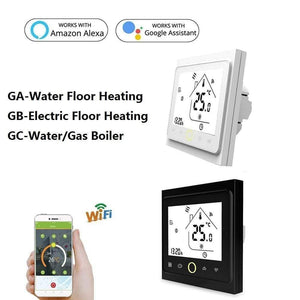 Planet Gates AC95~240V WiFi Temperature Controller Electric Floor Heating Water/Gas Boiler Thermostat Works with Google Home Alexa