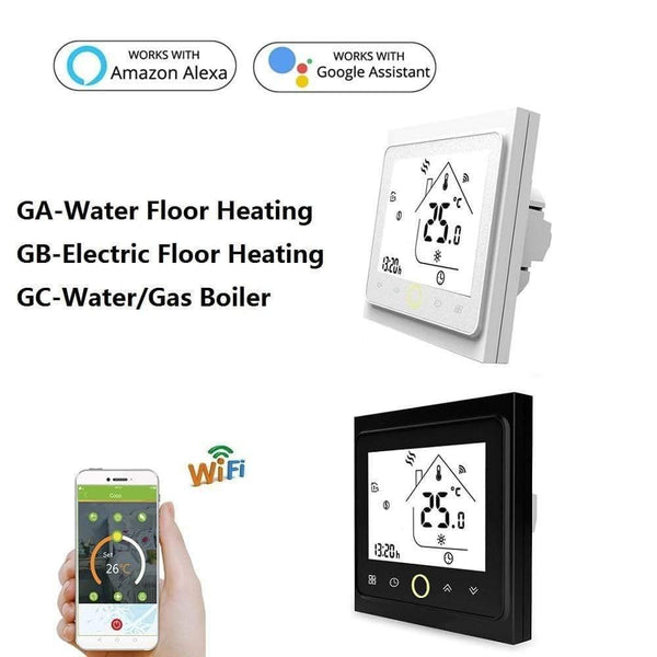 Planet Gates AC95~240V WiFi Temperature Controller Electric Floor Heating Water/Gas Boiler Thermostat Works with Google Home Alexa