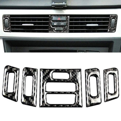 Accessory Air Outlet Trim Parts 5pcs Carbon fiber Interior For BMW 3 Series E90 E92 E93 2005-2012
