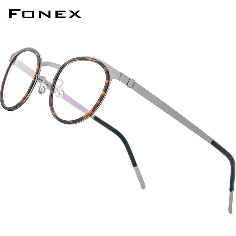 Planet Gates Acetate Alloy Glasses Frame Men Women Vintage Round Myopia Optical Frames Prescription Eyeglasses Screwless Eyewear 98625