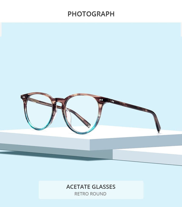 Planet Gates Acetate Optical Eyeglass Frames Men Retro Vintage Round Glasses Nerd Women Prescription Spectacles Myopia Eyewear 9122