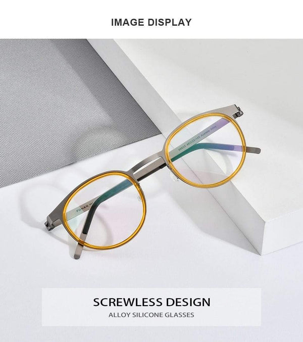 Planet Gates Acetate Titanium Alloy Eyeglasses Frame Men Women Round Prescription Myopia Optical Glasses Korean Screwless Eyewear 98625