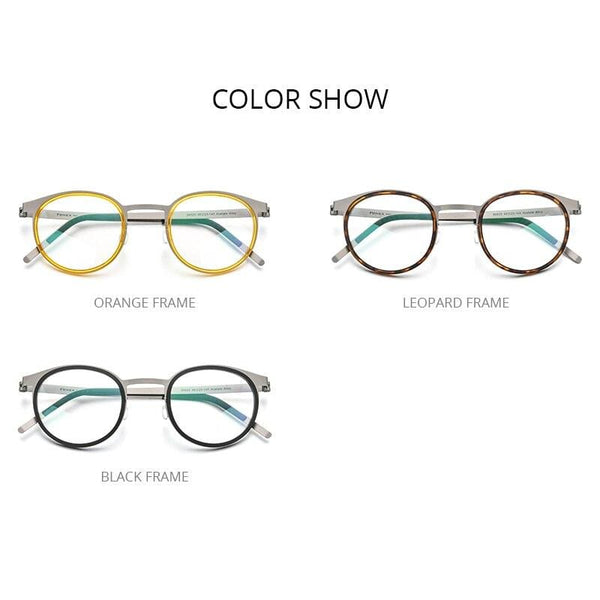 Planet Gates Acetate Titanium Alloy Eyeglasses Frame Men Women Round Prescription Myopia Optical Glasses Korean Screwless Eyewear 98625