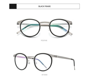 Planet Gates Acetate Titanium Alloy Eyeglasses Frame Men Women Round Prescription Myopia Optical Glasses Korean Screwless Eyewear 98625