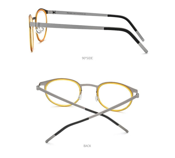 Planet Gates Acetate Titanium Alloy Eyeglasses Frame Men Women Round Prescription Myopia Optical Glasses Korean Screwless Eyewear 98625