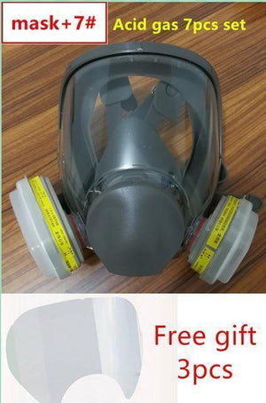 Planet Gates Acid gas 7pcs set 6800 Gas Mask  7pcs suit Full Face Facepiece Respirator For Painting Spraying same 3M 6800 free shipping
