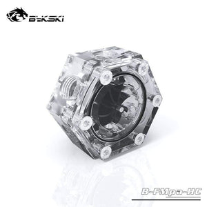 Planet Gates Acrylic Flow Meter 6-Way G1/4 Thread 5V GND Light to AURA Coolant Filter Computer Cooler Fittings 6-Way Holes Filter