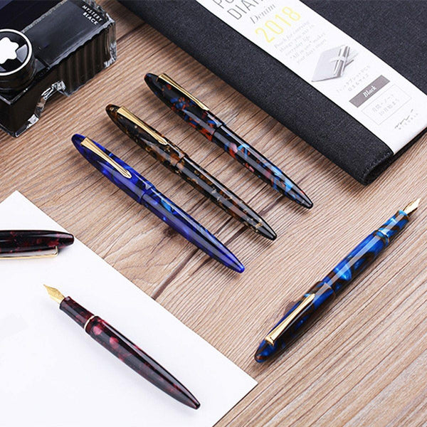 Planet Gates Acrylic Fountain Pen Iridium Fine Nib Converter Pens Luxury Gift Chic Wedding Signing Pen With Box