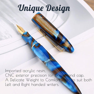 Planet Gates Acrylic Fountain Pen Iridium Fine Nib Converter Pens Luxury Gift Chic Wedding Signing Pen With Box