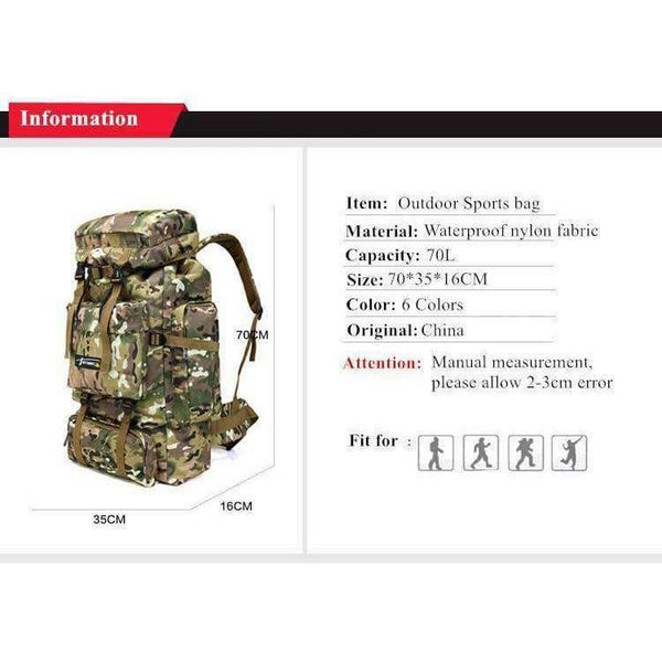 Planet Gates ACU Camo Tactical Backpack Military Army Waterproof Hiking Camping Backpack Travel Rucksack Outdoor Sports Climbing Bag