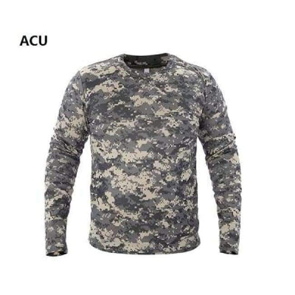 Planet Gates ACU / S Hunting T-shirt Quick Dry Breathable Long Sleeve Camouflage Shirt Man Hiking T-shirt Tactical Military Ghillie Clothing Tops