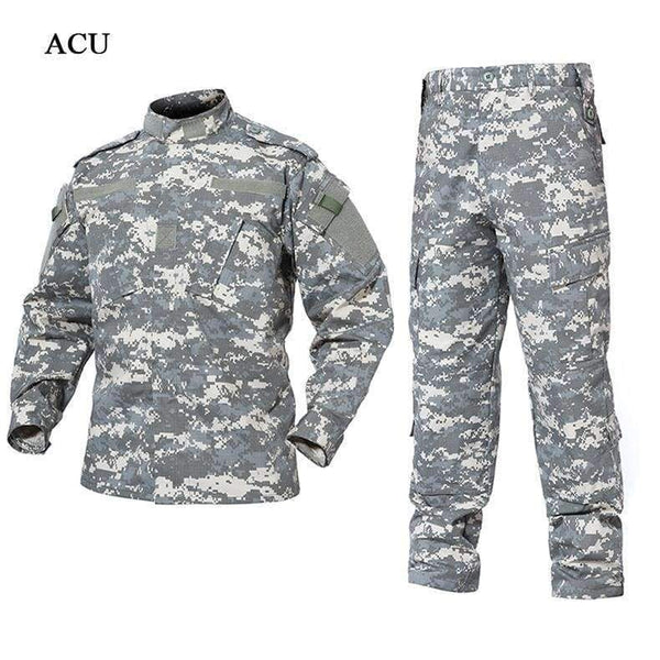 Planet Gates ACU / XXL Outdoor Camouflage Army Uniform Tactical Military Uniform Combat Hunting Suit BDU Training Jacket and Pant