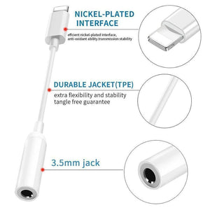 Planet Gates Adapters for iPhone X 7 8 plus iOS 10.3 11 for lightning to 3.5mm Jack earphones Splitter AUX Converter Audio OTG cable