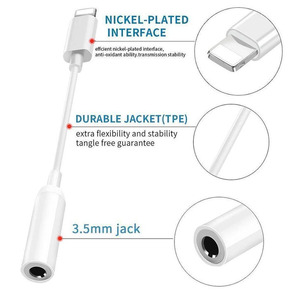 Planet Gates Adapters for iPhone X 7 8 plus iOS 10.3 11 for lightning to 3.5mm Jack earphones Splitter AUX Converter Audio OTG cable