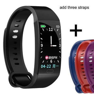 Planet Gates Add 3 straps / China Watch Men Women Blood Pressure Waterproof Weather Display Smartwatch Fitness Bracelet Watch For Android IOS Xiaomi