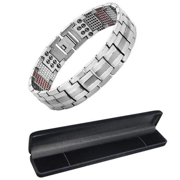 Planet Gates Add package MBT014S / 21cm Men's Health Magnetic Bracelet For Men Silver Plated Pure Titanium Bangle Magnetic Ion Germanium Far Infar Red Bracelets