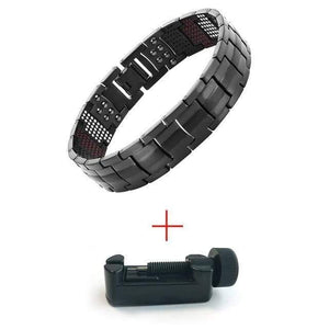 Planet Gates Add tool MBT015B / 21cm Men's Health Magnetic Bracelet For Men Silver Plated Pure Titanium Bangle Magnetic Ion Germanium Far Infar Red Bracelets