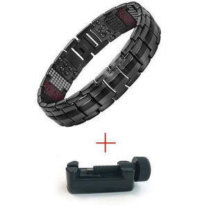 Planet Gates Add tool MBT029G / 21cm Men's Health Magnetic Bracelet For Men Silver Plated Pure Titanium Bangle Magnetic Ion Germanium Far Infar Red Bracelets