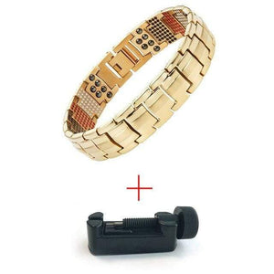 Planet Gates Add tool MBT030G / 21cm Men's Health Magnetic Bracelet For Men Silver Plated Pure Titanium Bangle Magnetic Ion Germanium Far Infar Red Bracelets