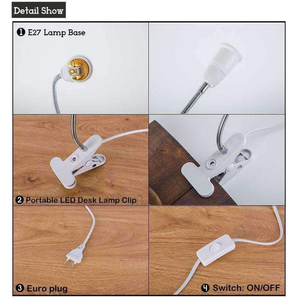 Planet Gates Adjustable 360 Degree Twisted Flexible Metal Tubing LED Light Clip-On Reading Lamp Book light Book Reader Mini Bright Desk Lamps