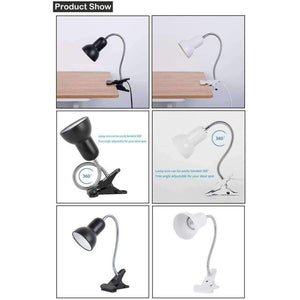 Planet Gates Adjustable Reading Novelty lighting Desk Book Lights 5W E27 Led Bulb,360 Degree Twisted Flexible Metal Tubing Table Lamp Base