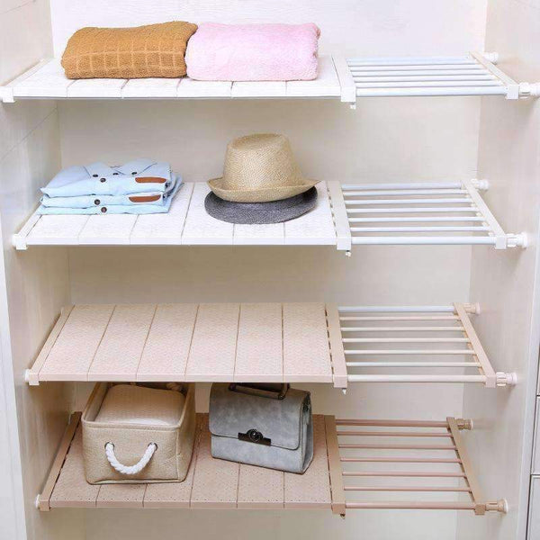 Planet Gates Adjustable Wardrobe Closet Storage Rack Layered Partition Board Commodity Shelf Wardrobe Partition Storage Rack Kitchen Shelf