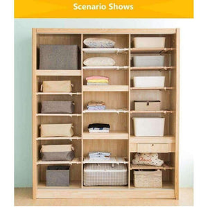 Planet Gates Adjustable Wardrobe Closet Storage Rack Layered Partition Board Commodity Shelf Wardrobe Partition Storage Rack Kitchen Shelf