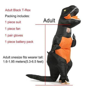 Planet Gates Adult  Black / One Size / T Rex Dinosaur Inflatable T-Rex Costumes Dinosaur Fancy Dress Adult Kid Men Women Blowup Halloween Jurassic World T Rex Cosplay Outfits