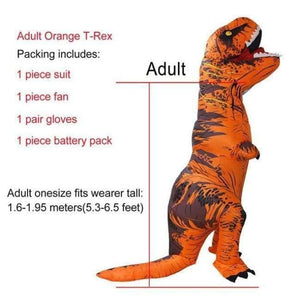 Planet Gates Adult Orange / One Size / T Rex Dinosaur Inflatable T-Rex Costumes Dinosaur Fancy Dress Adult Kid Men Women Blowup Halloween Jurassic World T Rex Cosplay Outfits