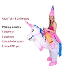 Planet Gates Adult Rider Unicorn / Halloween Unicorn Inflatable Unicorn Costumes Carnaval Princess Outfit Purim Party Fancy Dress Halloween Costumes for Kids Women Men Adult