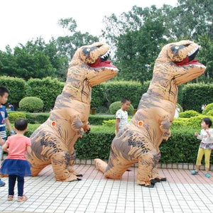 Planet Gates Adult  T-REX Inflatable Costume Christmas Cosplay Dinosaur Animal Jumpsuit Halloween Costume for Women Men
