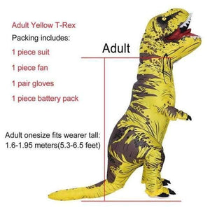 Planet Gates Adult Yellow / One Size / T Rex Dinosaur Inflatable T-Rex Costumes Dinosaur Fancy Dress Adult Kid Men Women Blowup Halloween Jurassic World T Rex Cosplay Outfits