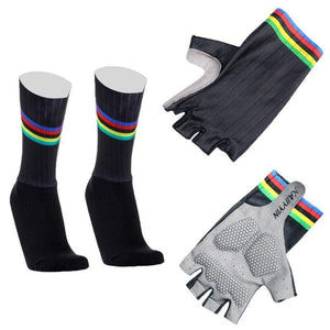 Planet Gates Aero Bike Team Cycling Gloves and Socks Combined Men Women Bike Gloves Socks Non-slip Calcetines Ciclismo Guantes Ciclismo