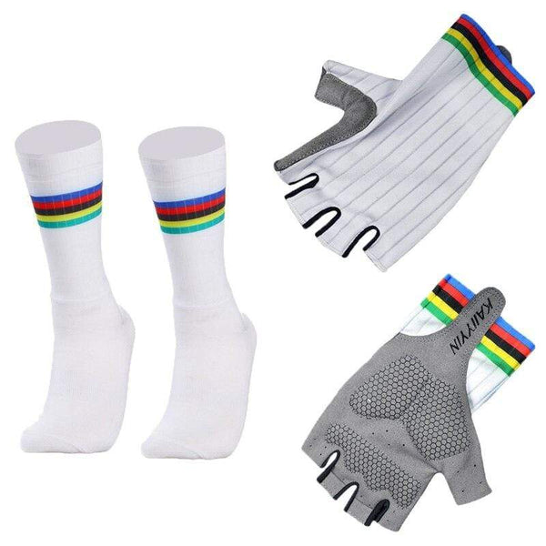 Planet Gates Aero Bike Team Cycling Gloves and Socks Combined Men Women Bike Gloves Socks Non-slip Calcetines Ciclismo Guantes Ciclismo