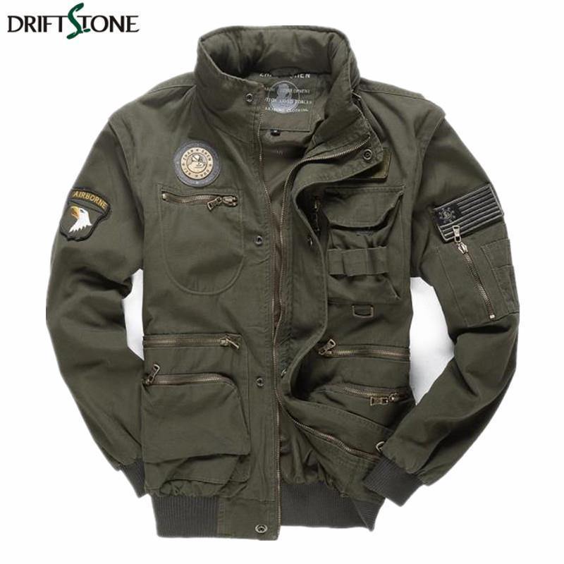 Planet Gates Aeronautica Militare Bomber Jacket Men Removable Sleeve Tactical Military Uniform Coat