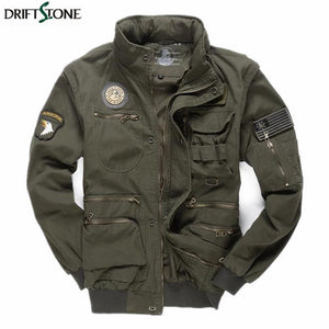 Planet Gates Aeronautica Militare Bomber Jacket Men Removable Sleeve Tactical Military Uniform Coat