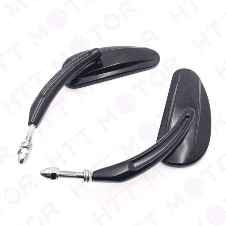 Planet Gates Aftermarket free shipping motorcycle parts Pair Black Teardrop Racing Mirrors For Harley 1982-2017 Street Bob Fat Bob