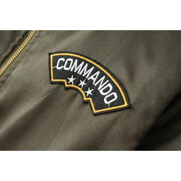 Planet Gates Agreen / L Military Army Green Satin Jacket Women 2018 Badge Appliques Bomber Jacket Coat Autumn Winter Slim Baseball Jacket Coat Outwears