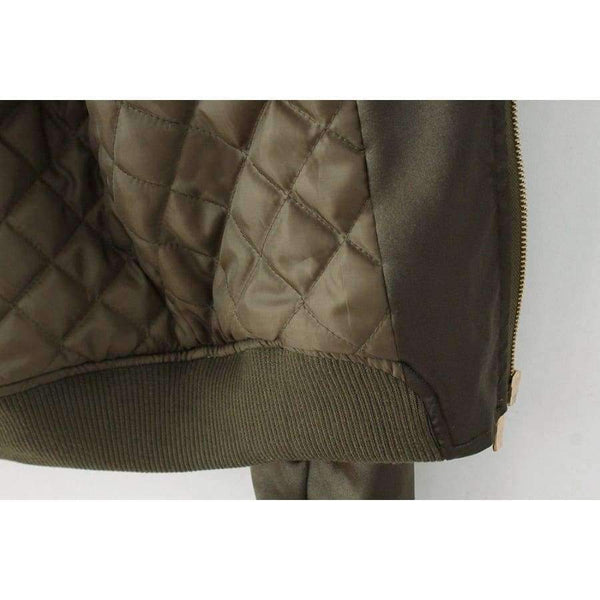 Planet Gates Agreen / L Military Army Green Satin Jacket Women 2018 Badge Appliques Bomber Jacket Coat Autumn Winter Slim Baseball Jacket Coat Outwears