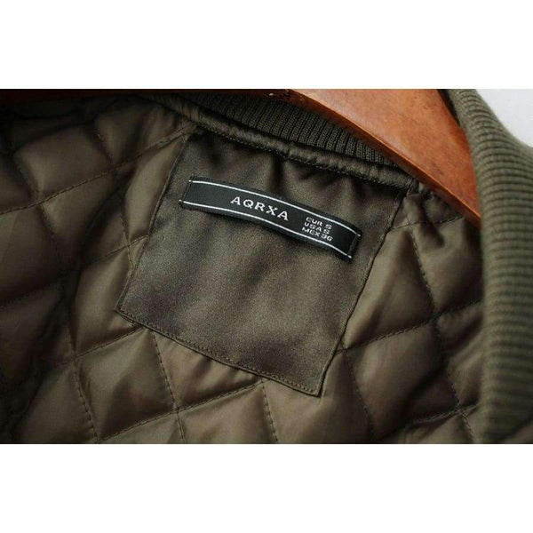 Planet Gates Agreen / L Military Army Green Satin Jacket Women 2018 Badge Appliques Bomber Jacket Coat Autumn Winter Slim Baseball Jacket Coat Outwears