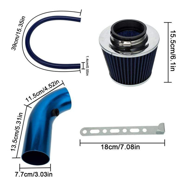 Planet Gates Air Intakes Parts Air Intake System Accessories Universal Car Automobile Racing Air Intake Filter Aluminum Pipe Power Flow Kit