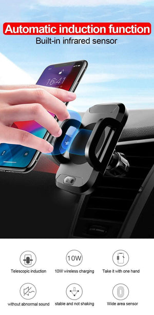 Planet Gates Air Vent Holder TOMKAS Qi Wireless Car Charger Infrared Sensor Fast Charger Wireless Charging For Phone Automatic Induction Wireless Car Charger