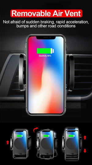 Planet Gates Air Vent Holder TOMKAS Qi Wireless Car Charger Infrared Sensor Fast Charger Wireless Charging For Phone Automatic Induction Wireless Car Charger